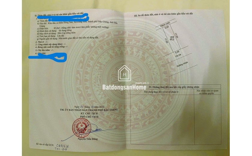 Bán 2 lô đất LKB và LKC tại khu đấu giá Đồng Sau, Đồng Sơn, TP Bắc Giang